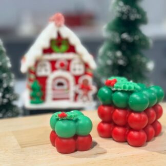 Christmas cube candle