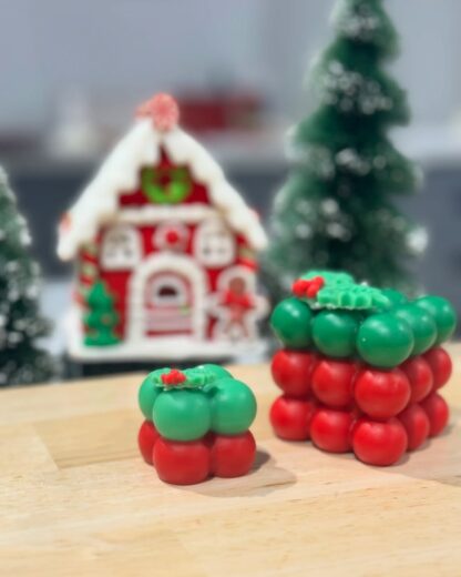 Christmas cube candle